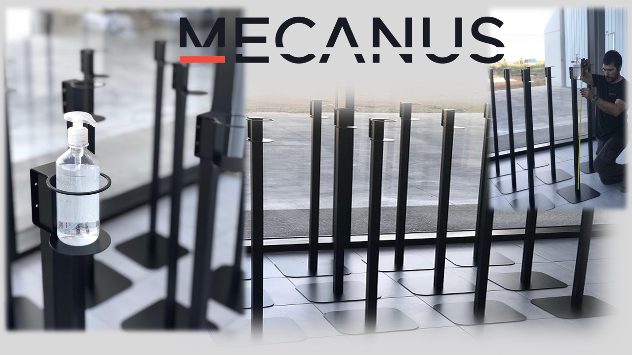 Realizamos soportes personalizables para geles hidroalcohólicos - Somos Mecanus